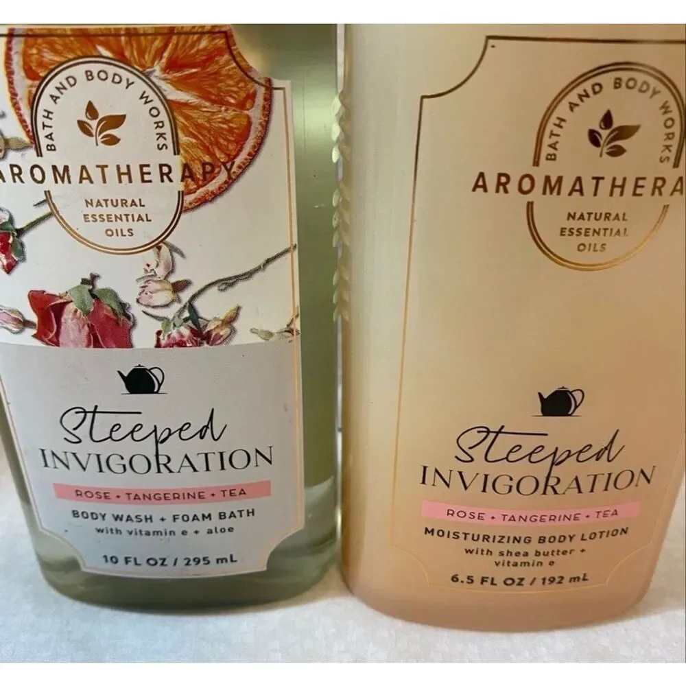 Bath and Body Works STEEPED INVIGORATION ROSE + TANGERINE + TEA Aromatherapy 2pc
